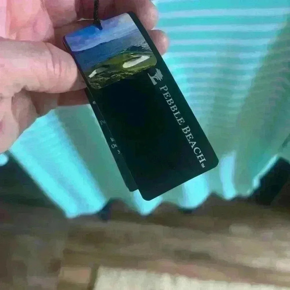 Pebble Beach Men’s Performance shirt. Size M. Moisture wicking NWT green/white - Picture 3 of 5